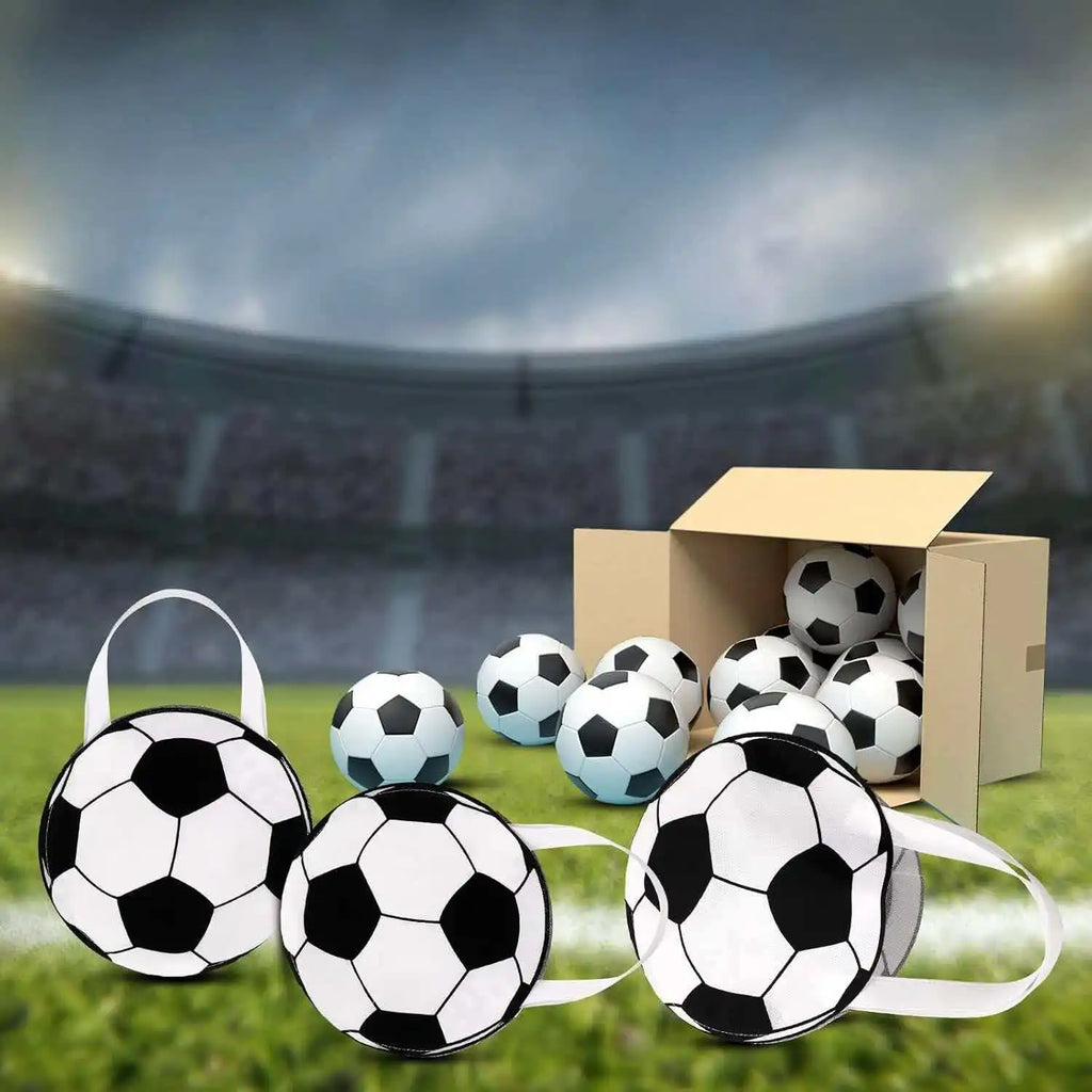 50Pcs Soccer Non-Woven Shopping Tote Bag Children's Day Wedding Birthday Party Decor Football Sports Theme Gift Packing Bags